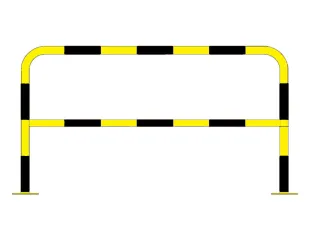 Bariera chodnikowa U-12a z porzeczką | na stopie, żółto-czarna